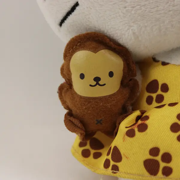 TY Hello Kitty Sanrio 6" Plush Yellow Dress & Bow Monkey Motif