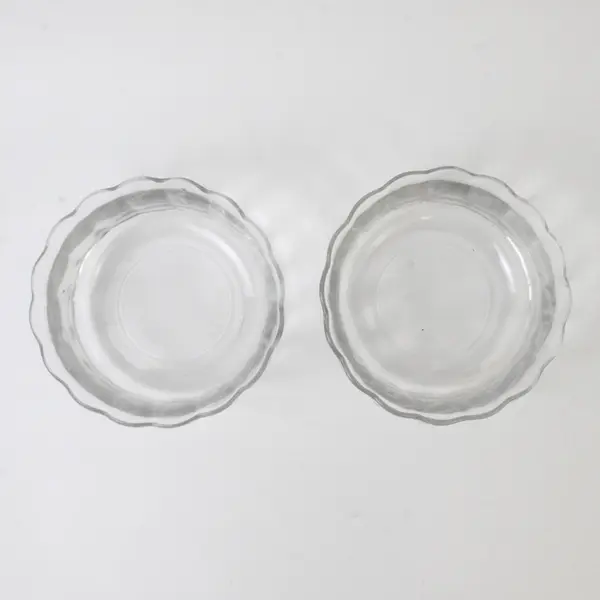 Set of 2 Vtg Anchor Hocking Moments Bowl Clear Glass Scalloped Rim Bowls 5.5"