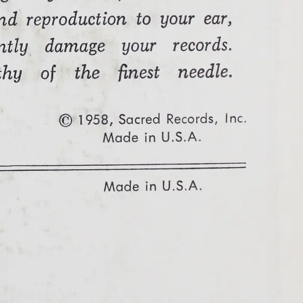 "Garden Of The Heart" 12" Vinyl Record Ralph Carmichael Singers Bill Carle