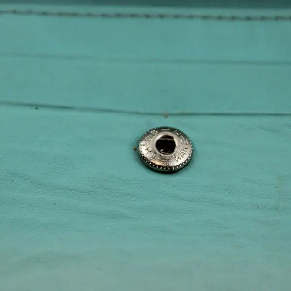 Genuine Leather Small Light Blue Women's Wallet Snap Closure