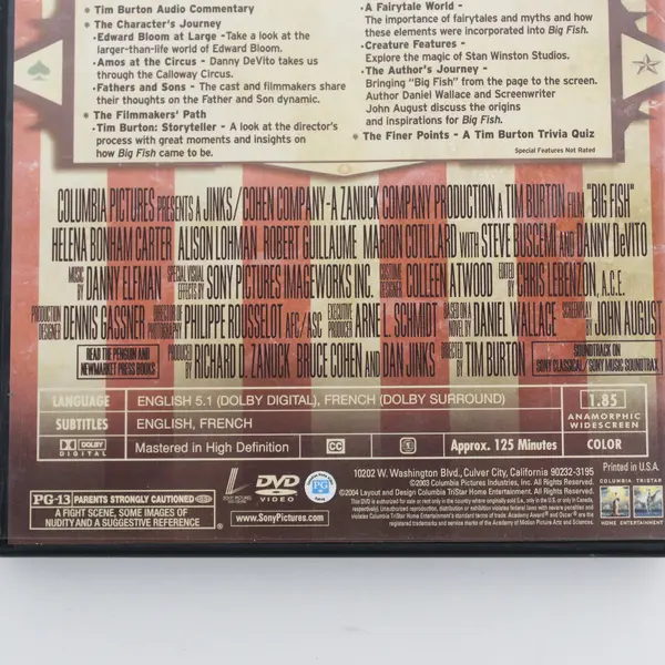 Big Fish DVD 2004, Ewan McGregor, Jessica Lange