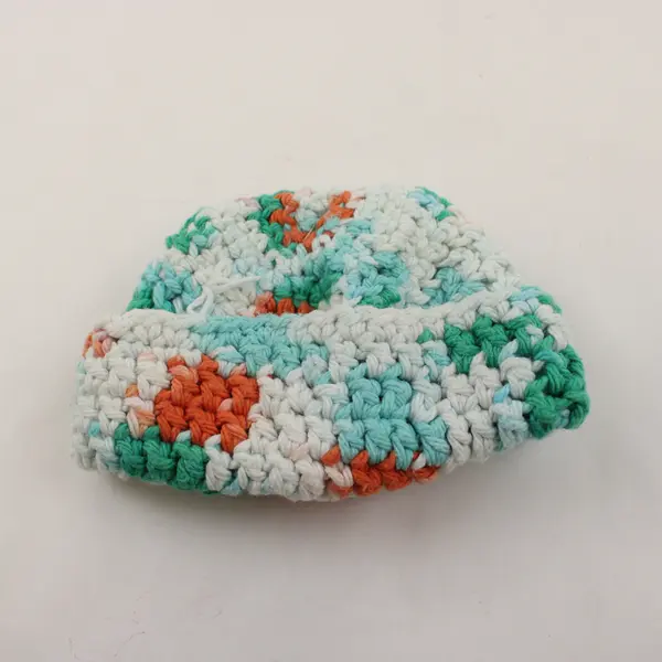 Crocheted Multicolor Doll Hat Soft Yarn Fits Collectible Dolls