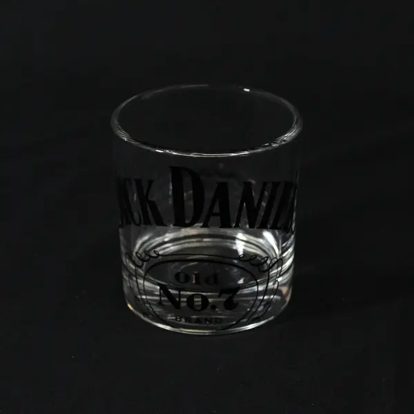 Jack Daniels Old No 7 Rocks Glass  Heavy Bottom Large Letters Signed 3.25"
