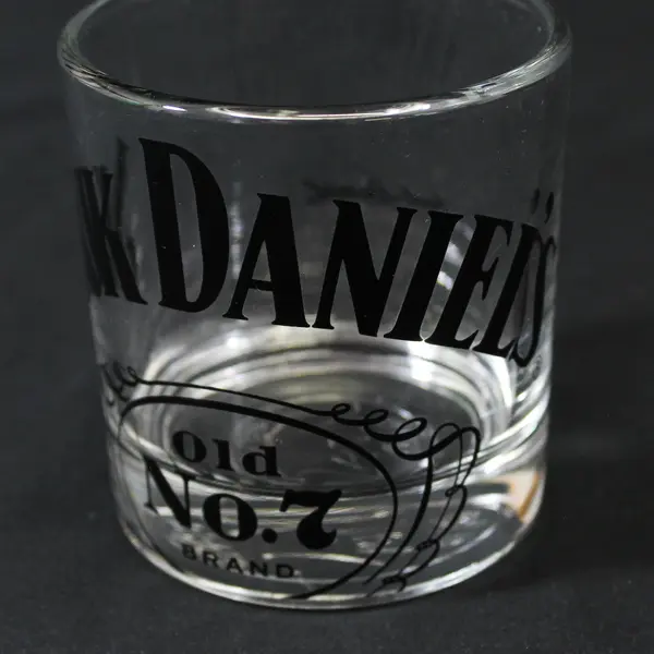 Jack Daniels Old No 7 Rocks Glass  Heavy Bottom Large Letters Signed 3.25"
