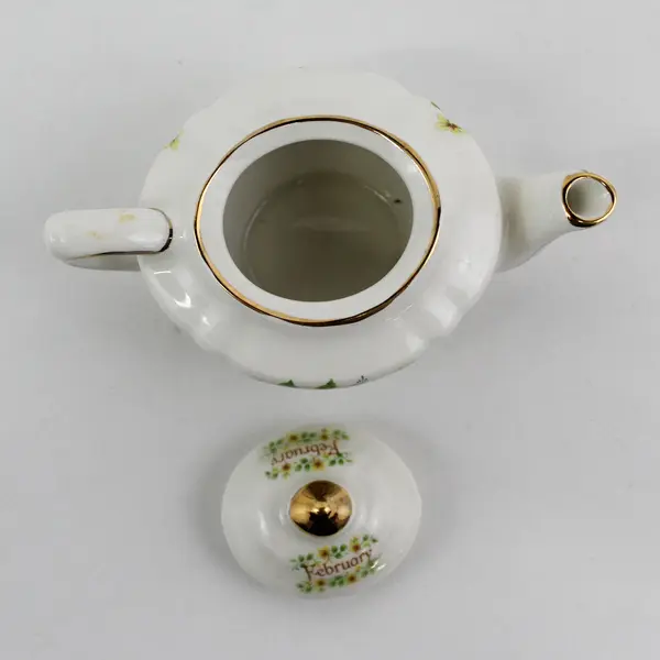Sadler England Miniature Bone China February Yellow Violets Teapot