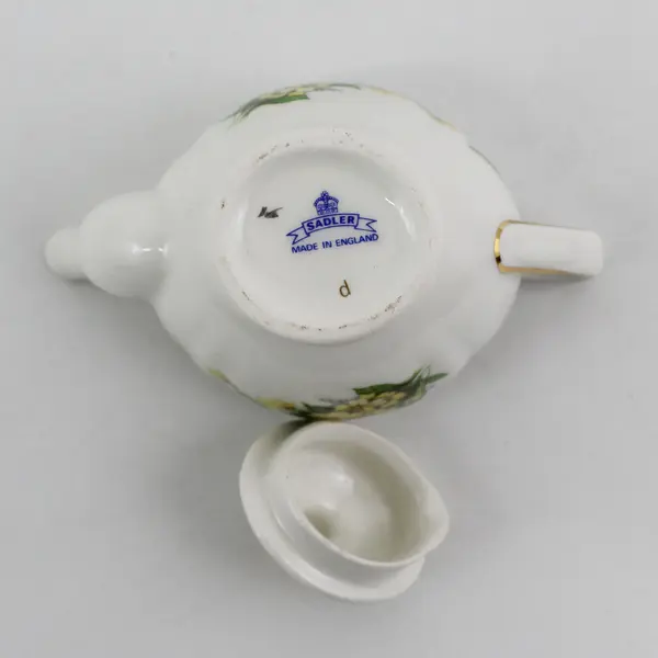Sadler England Miniature Bone China February Yellow Violets Teapot