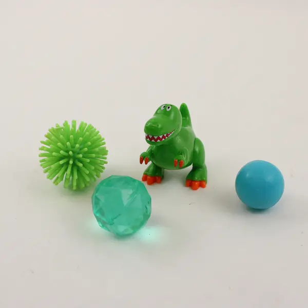 Lot of 4 Small Toys Toy Story Rex + 3 Balls (2 Bouncy, 1 Pokey) Used