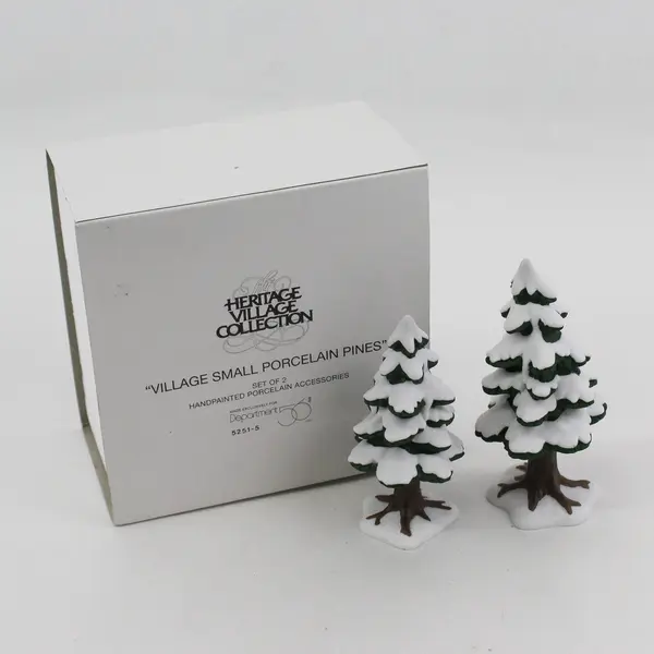 Department 56 Heritage Village Collection Porcelain 2 Christmas Trees 5251-5
