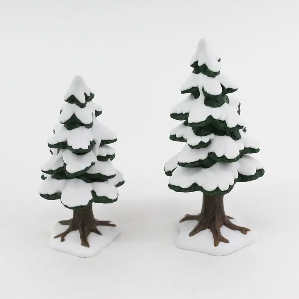 Department 56 Heritage Village Collection Porcelain 2 Christmas Trees 5251-5