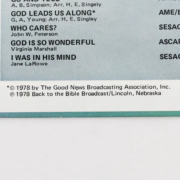 Back to the Bible Quartet I Love to Tell the Story 12" Vinyl LP VG