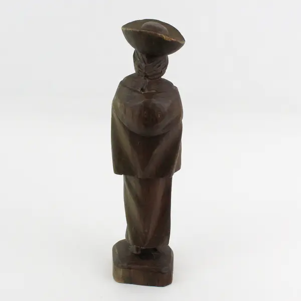 Handmade Carved Wooden South American Peru/Ecuador Women Figurine 11.5" Tall