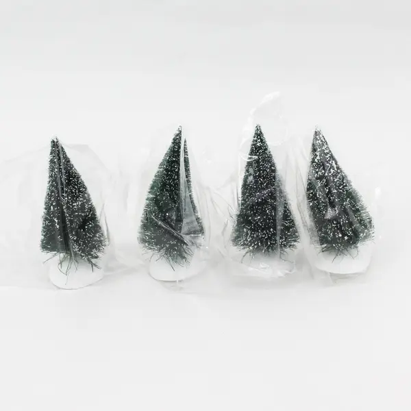 Set Of 8 Department 56 Heritage Village Collection Frosted Topiary Trees