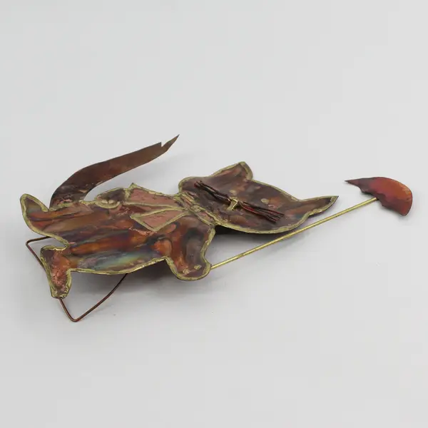 Copperland Arts And Crafts Gariepy Metal Art Cat With Umbrella