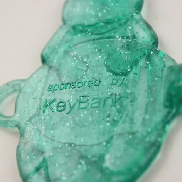 Portland Oregon Zoo Otter Keychain Glitter Blue Green Turquoise