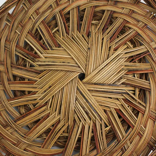 Lot Of 4 Handmade Matching Round Decorative Woven Wicker/Rattan Basket 13"