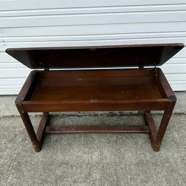 Vintage Dark Wood Piano Bench With Lift Up Storage- Local Pickup Only
