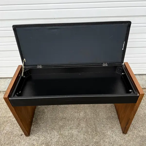 Vintage Black Pleather Piano Bench With Lift Top Storage- Local Pickup Only