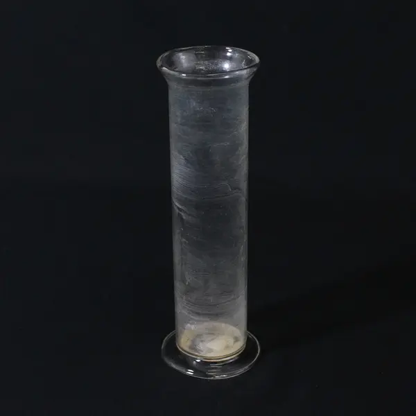 Penco Simple Clear Glass Round Cylinder Candle Holder 8" Tall Made In China