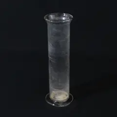 Penco Simple Clear Glass Round Cylinder Candle Holder 8" Tall Made In China