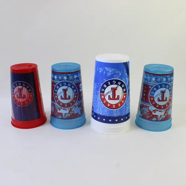 Lot of 4 Texas Rangers Plastic Drinking Cups MLB