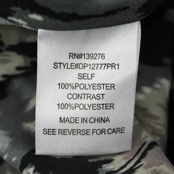 Daniel Rainn Black/Green Quarter Length Sleeve Button Up Top Womens Size PL