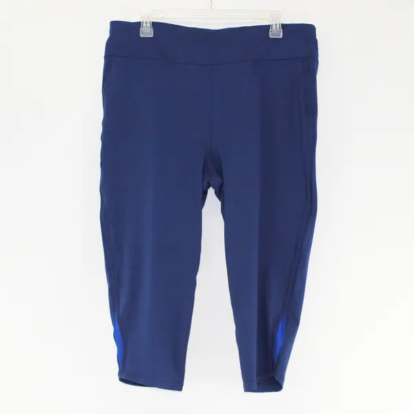 Gaiam Solid Navy Blue  Quarter Length Leggings Activewear Women's Size 2X