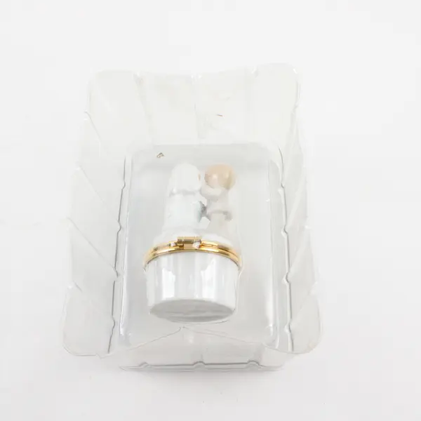 VTG Precious Moments Mini Bride & Groom 2000 Wedding Trinket Box