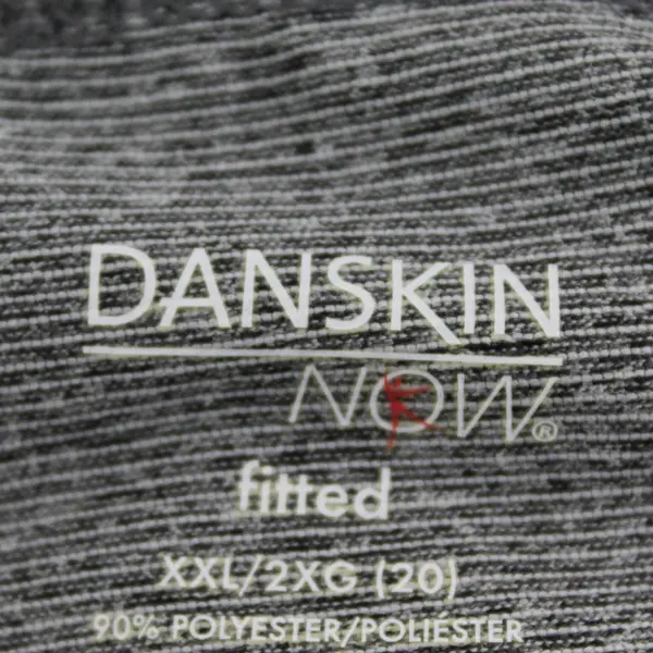 Danskin Now Gray Horizontal Striped Knee Length Activewear Pants Women's XXL