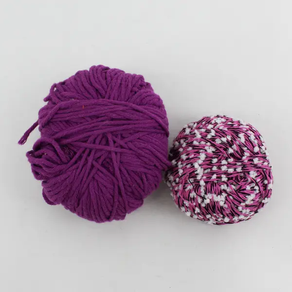 Lot 2 Balls Yarn: Pinguin Corrida & Filatura Di Crosa Brands, Purple & Pink New