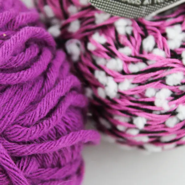 Lot 2 Balls Yarn: Pinguin Corrida & Filatura Di Crosa Brands, Purple & Pink New