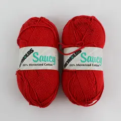 Lot of 2 Vintage Skeins of Reynolds Saucy Mercerized Cotton Yarn, Red New 