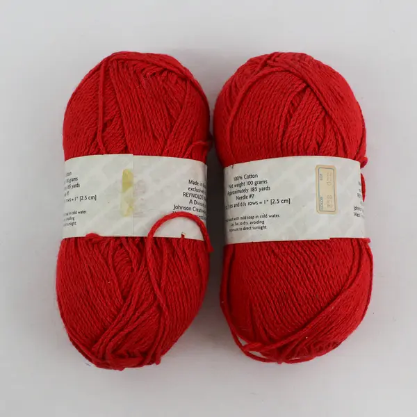 Lot of 2 Vintage Skeins of Reynolds Saucy Mercerized Cotton Yarn, Red New 