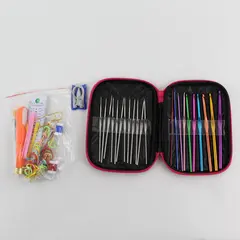 Complete Crochet Starter Kit With Hooks accessories And Rose Vinyl Storage Case