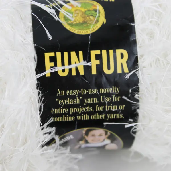 Lot of 2 Small Skeins of Festive Fur Yarn Purple & White 