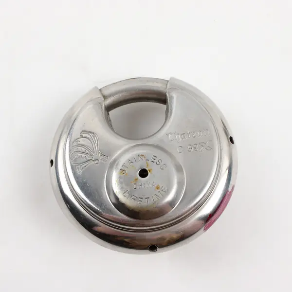 Chateau C99X Stainless Steel Round Security Lock w/ Key & Rabbit Keychain