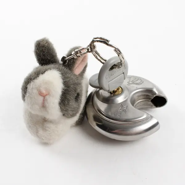 Chateau C99X Stainless Steel Round Security Lock w/ Key & Rabbit Keychain