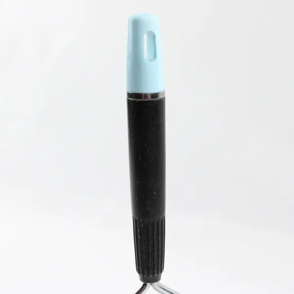 Vintage EKCO Stainless Top-Drawer Potato/Apple Masher USA Blue/Black Handle