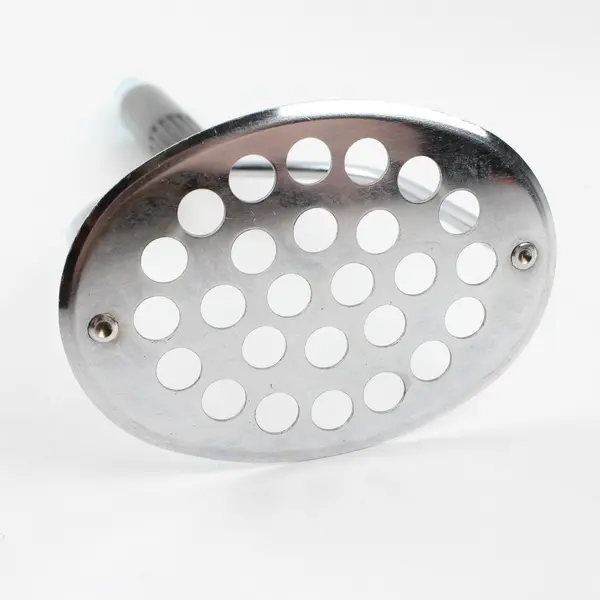 Vintage EKCO Stainless Top-Drawer Potato/Apple Masher USA Blue/Black Handle