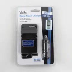 Vivitar Rapid Travel Charger QC-600, 100-240V, Worldwide + Euro Adapter, Sealed!