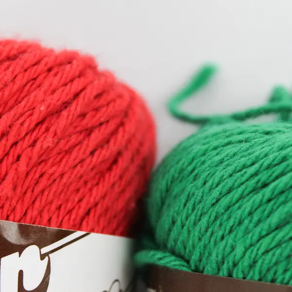 2 Skeins Lily Sugar 'n Cream Cotton Yarn Red & Emerald Green Worsted 4-Ply, New