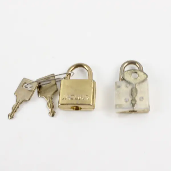 Lot of 9 Mini Gold-Tone Padlocks w/Keys Keyed Small Locks