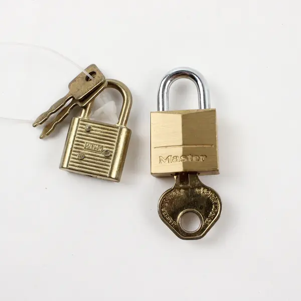 Lot of 9 Mini Gold-Tone Padlocks w/Keys Keyed Small Locks