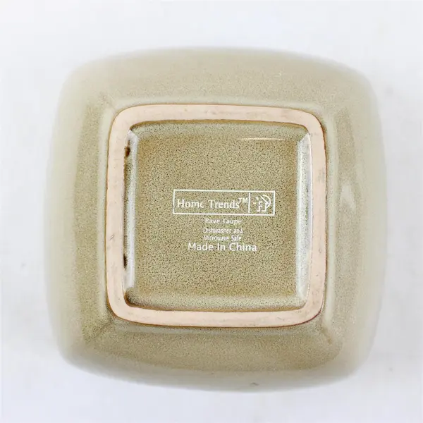 Home Trends Rave Taupe Square Cereal Bowl 5 7/8" x 3 3/8"