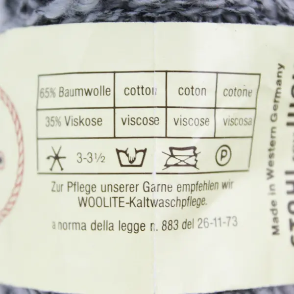 Skein of Vintage Brasil Kokon Yarn from Germany #29029 Grey, New 