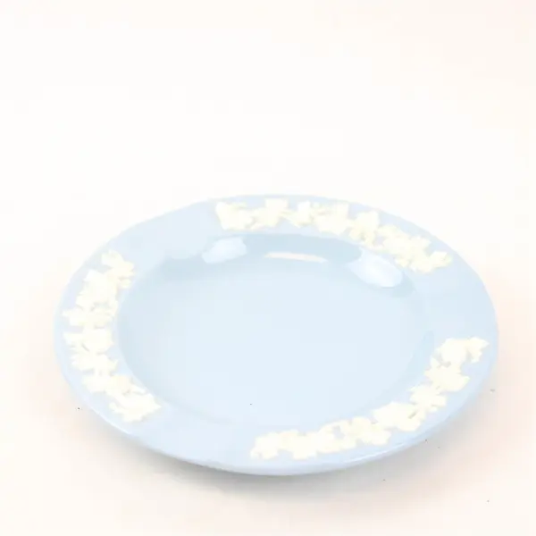 Vintage Wedgwood Embossed Queensware Blue Ashtray Trinket Dish Made in England