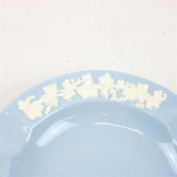 Vintage Wedgwood Embossed Queensware Blue Ashtray Trinket Dish Made in England