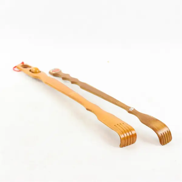Lot of 2 Bamboo Backscratchers 19in Used - One Missing Roller