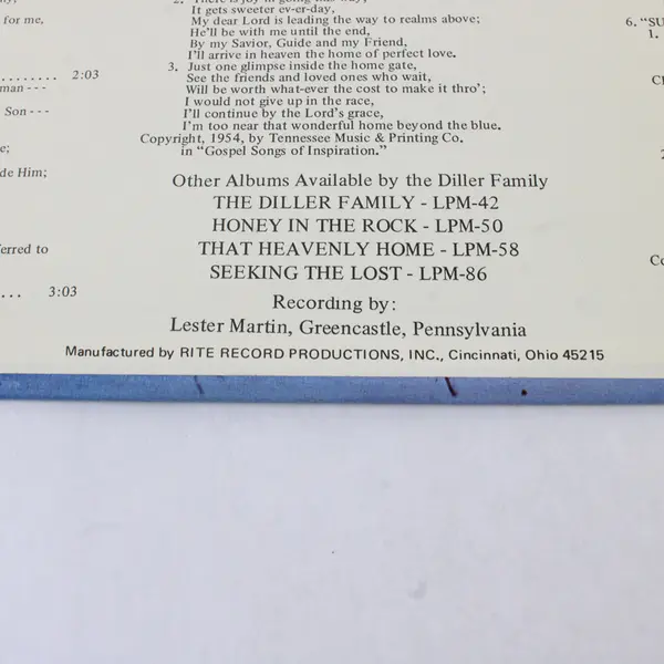 The Diller Family "Sunset" 12" Vinyl Record