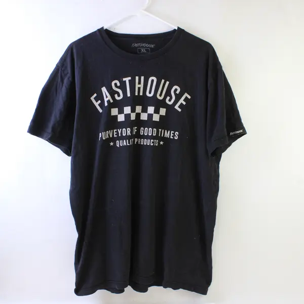 Fasthouse Solid Black Color Short Sleeve T-Shirt 100% Cotton Men's Size XL