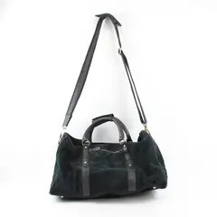 Aaron Leather Goods Black Suede Duffle Bag Compact Travel Carry-On